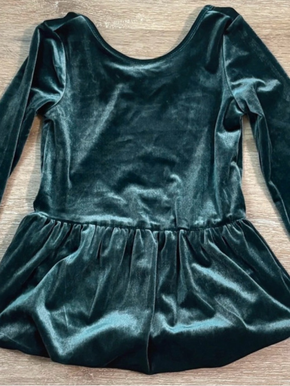 Velvet Long Sleeve Bubble Dress -Green
